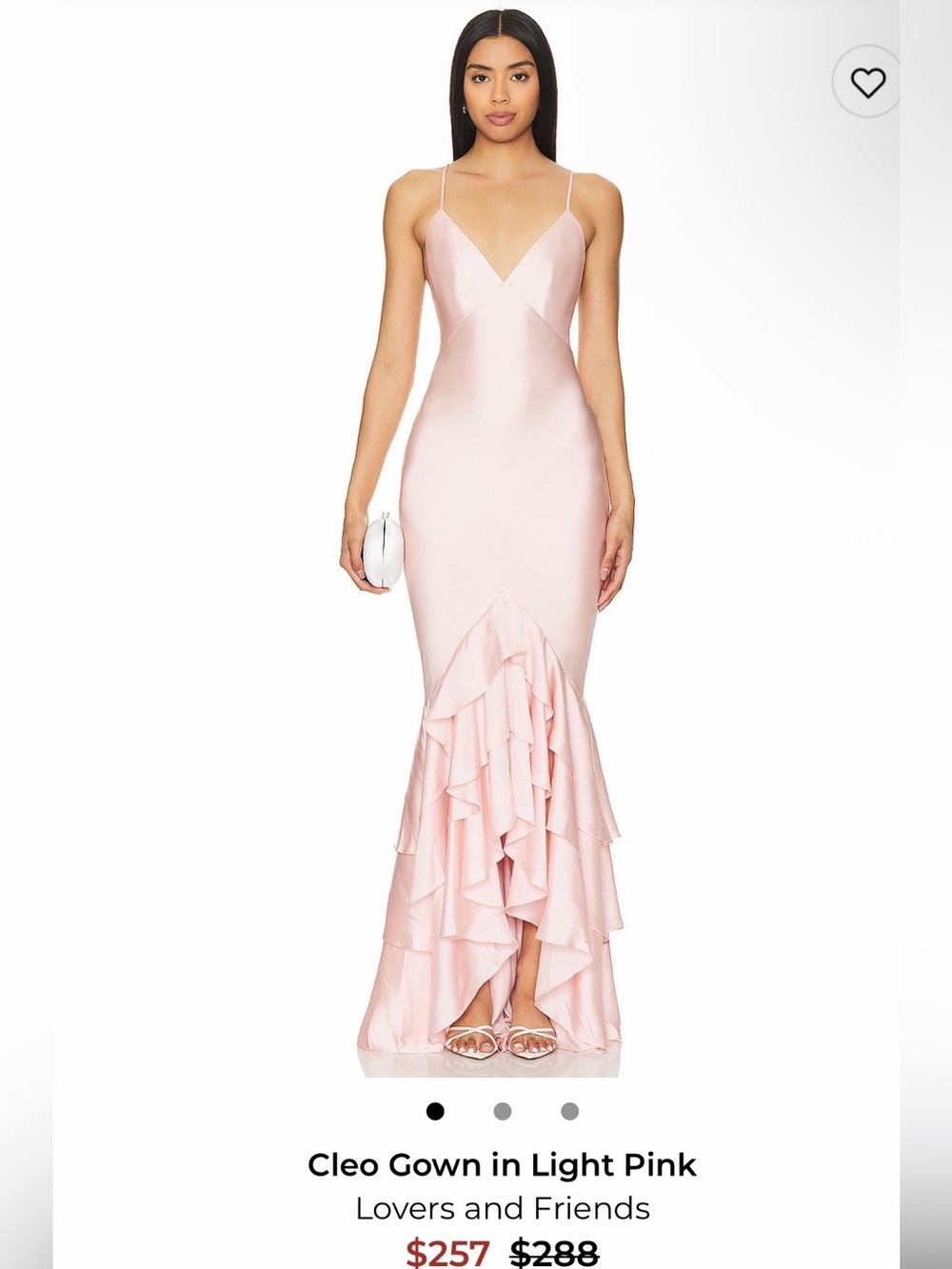 Lovers and + Friends CLEO GOWN light pink high low ruffle
